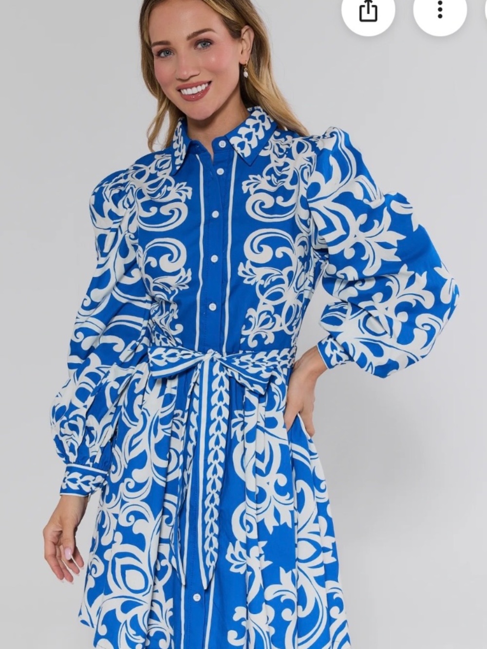AVARA Daphne Blue Print Dress
